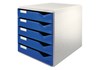 Schubladenbox (5 Schubladen) Leitz® (lichtgrau/blau)